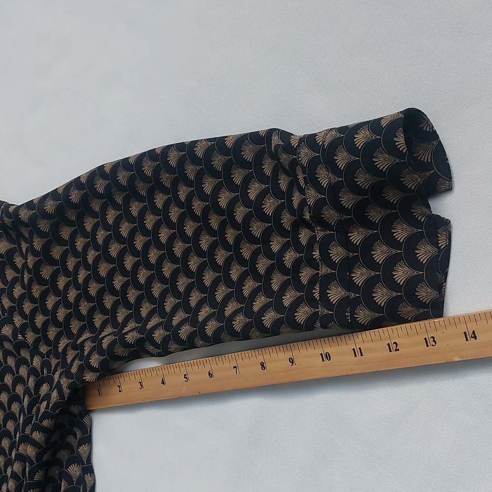 Liz Claiborne Petite Black Yellow Long Sleeve Button Down Blouse Petite Size M - Picture 5 of 8